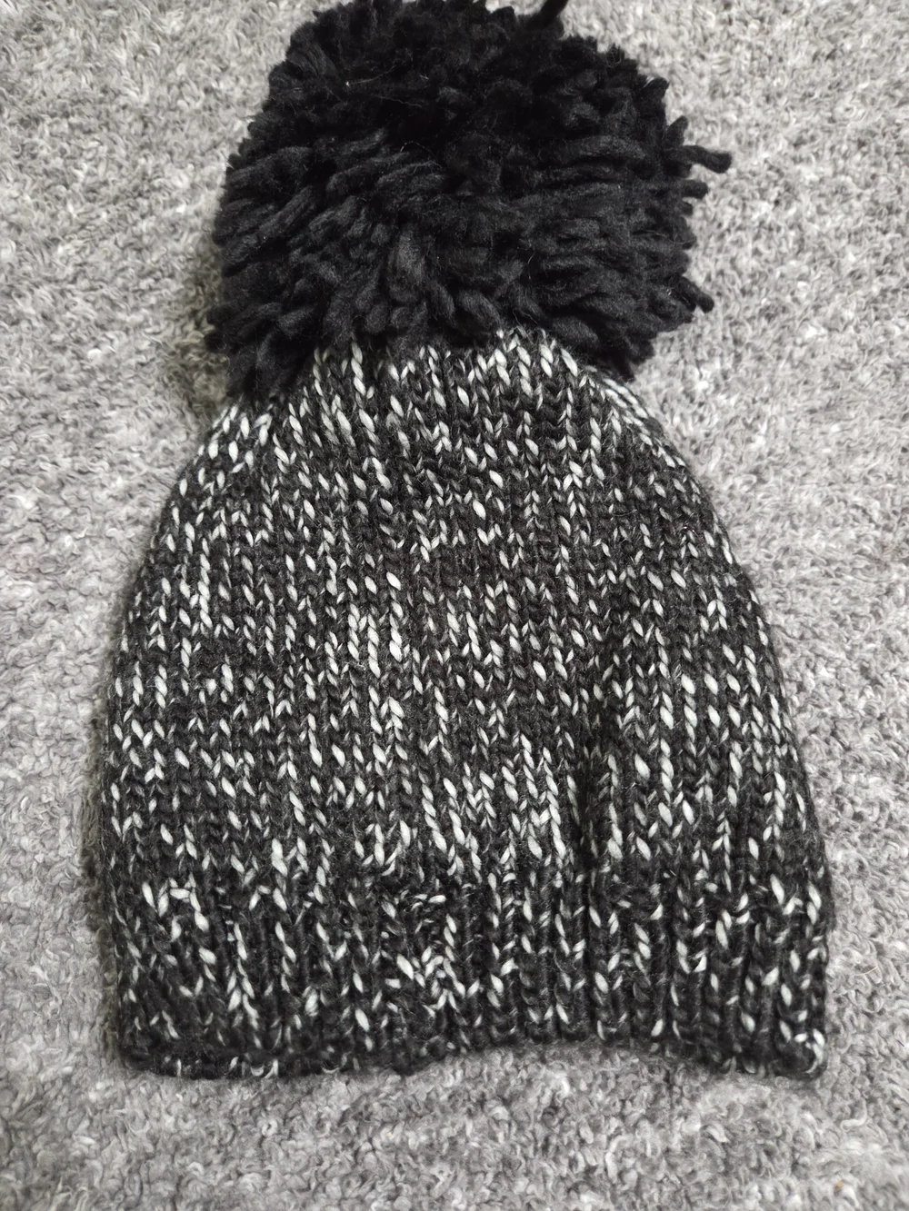 The Children's Place Black & Pink Cat Sequin Pom Beanie